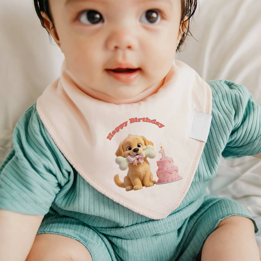 Personalized Golden Retriever Baby Bib Art – Unique Birthday Gifts for Kids – Custom Pet Gift for Baby