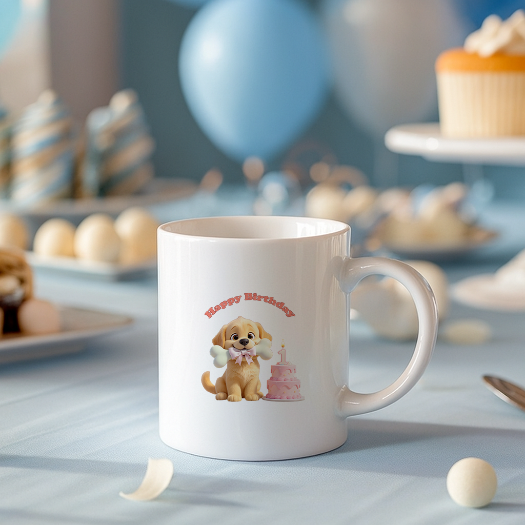 Personalized Golden Retriever Mug Art – Unique Birthday Gifts for Kids – Custom Pet Gift for Baby