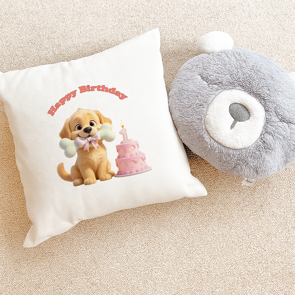 Personalized Golden Retriever Pillow Art 
