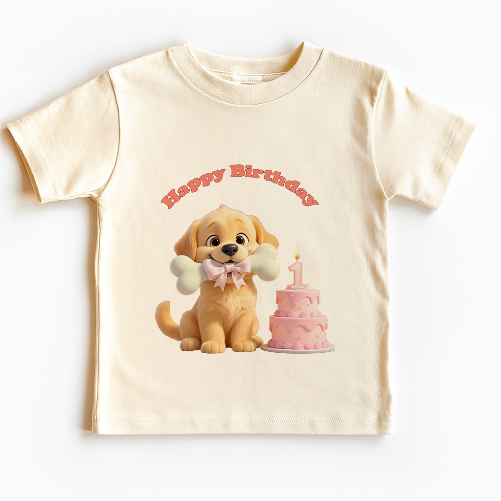 Personalized Golden Retriever T-shirt Art – Unique Birthday Gifts for Kids – Custom Pet Gift for Baby
