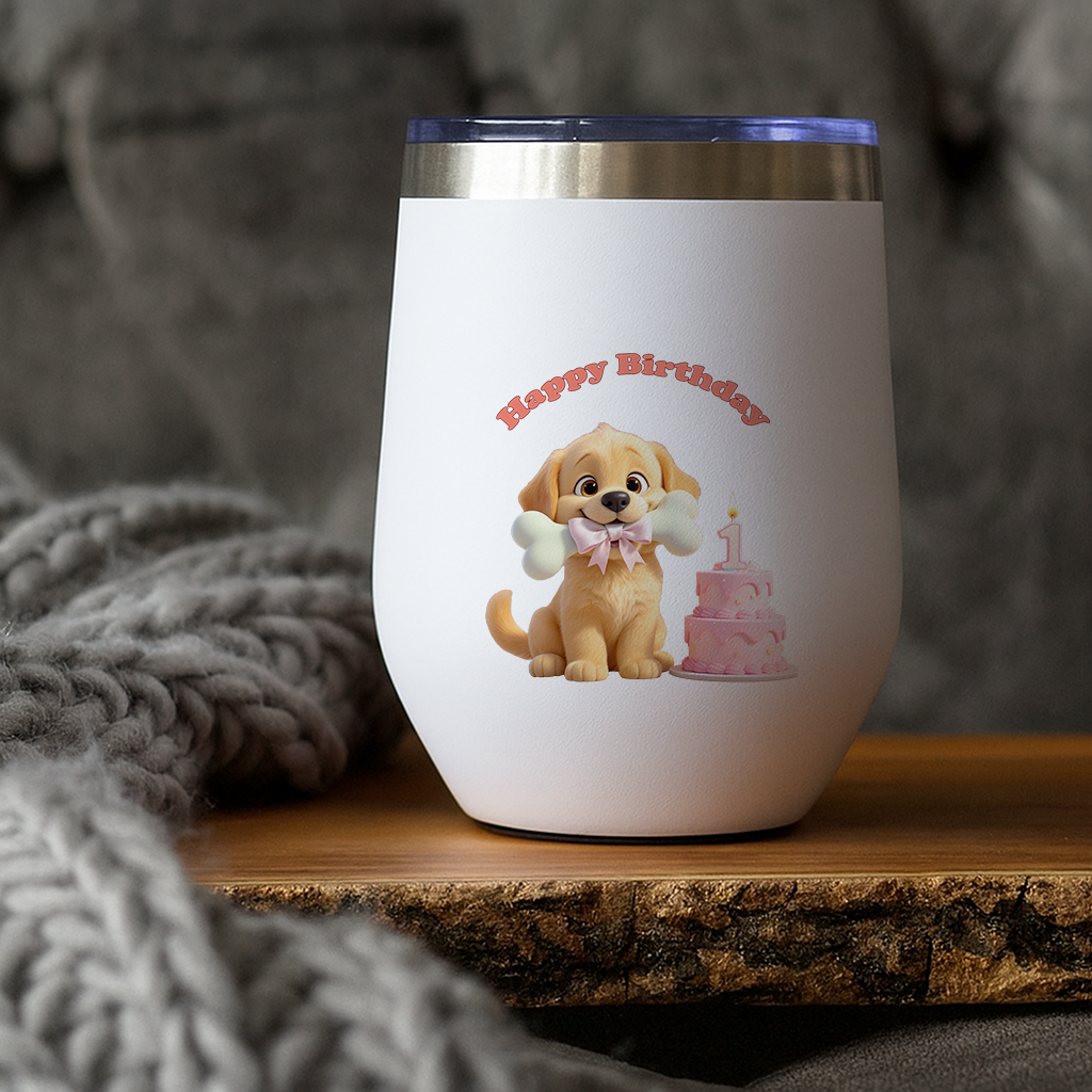Personalized Golden Retriever Tumbler Art – Unique Birthday Gifts for Kids – Custom Pet Gift for Baby