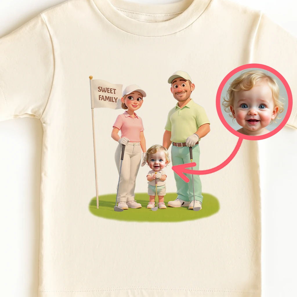 Customized Golf Family T-shirt Art – Unique Personalized Birthday & Newborn Gifts
