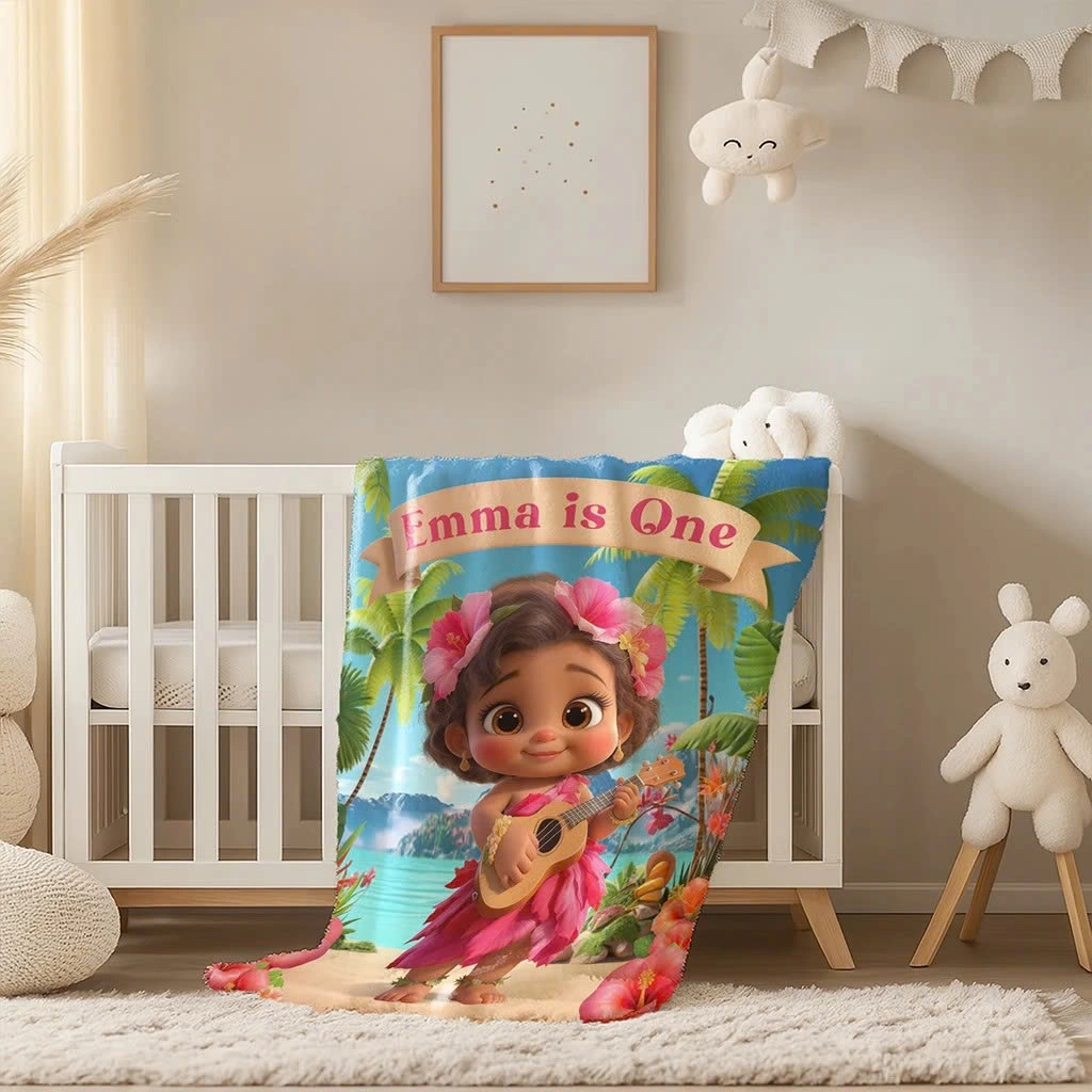 Personalized Hibiscus Blanket for Baby