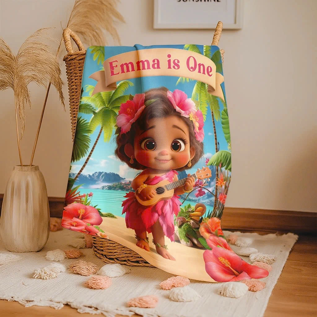 Personalized Hibiscus Blanket for Baby