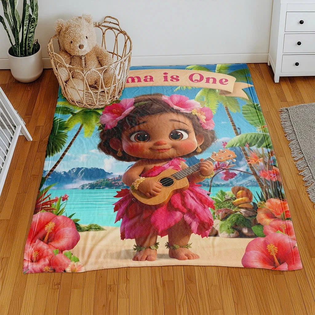 Personalized Hibiscus Blanket for Baby
