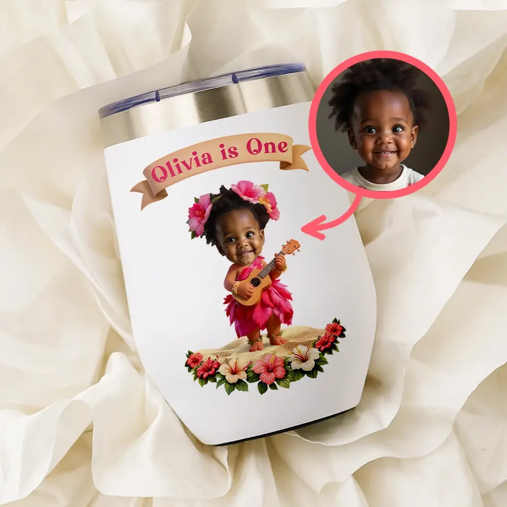 Personalized Hibiscus Tumbler for Kids | A Sunny Gift for On-the-Go Kids | Custom Travel Drinkware
