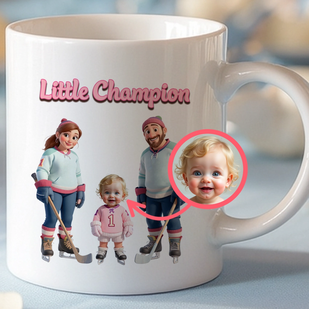 Personalized Ice Hockey Family Mug – Special Decor room & Birthday Gifts for Kids