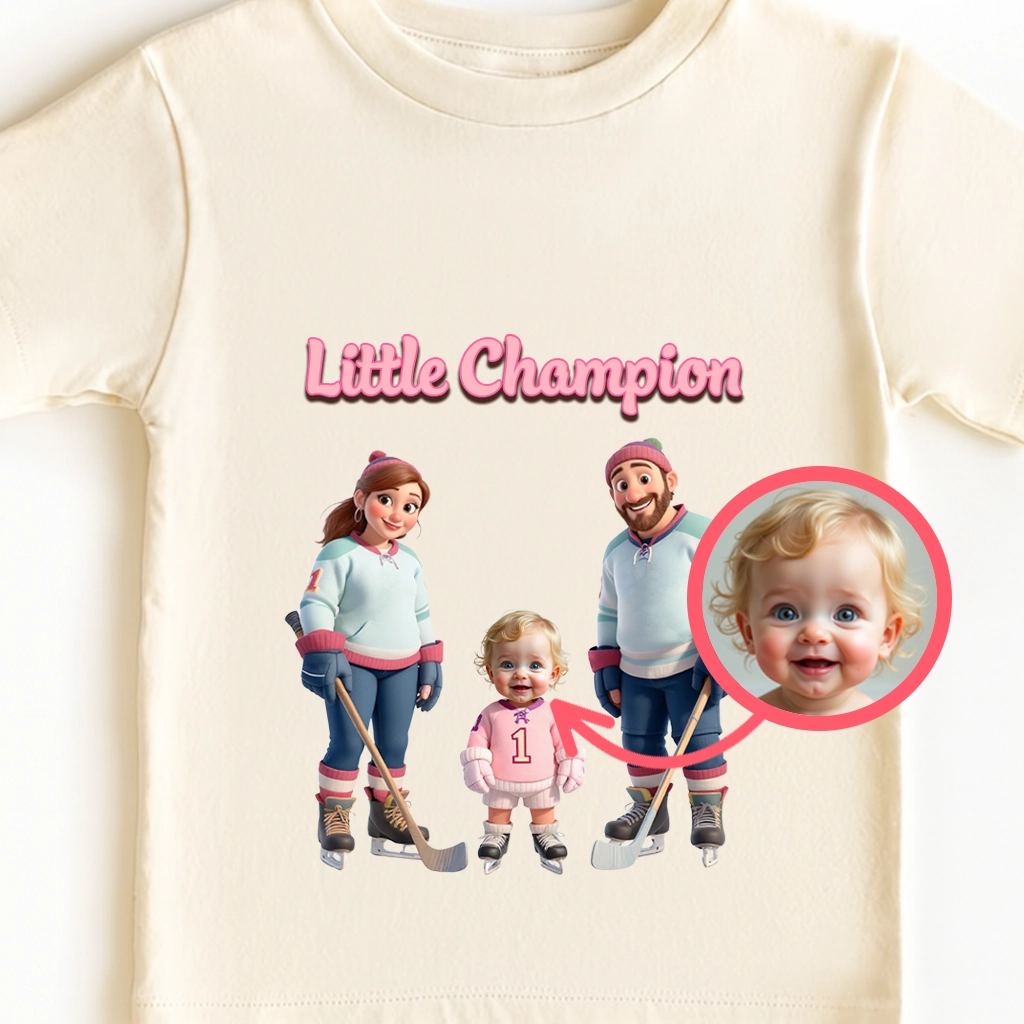 Customized Ice Hockey Family T-shirt Art – Unique Personalized Birthday & Newborn Gifts