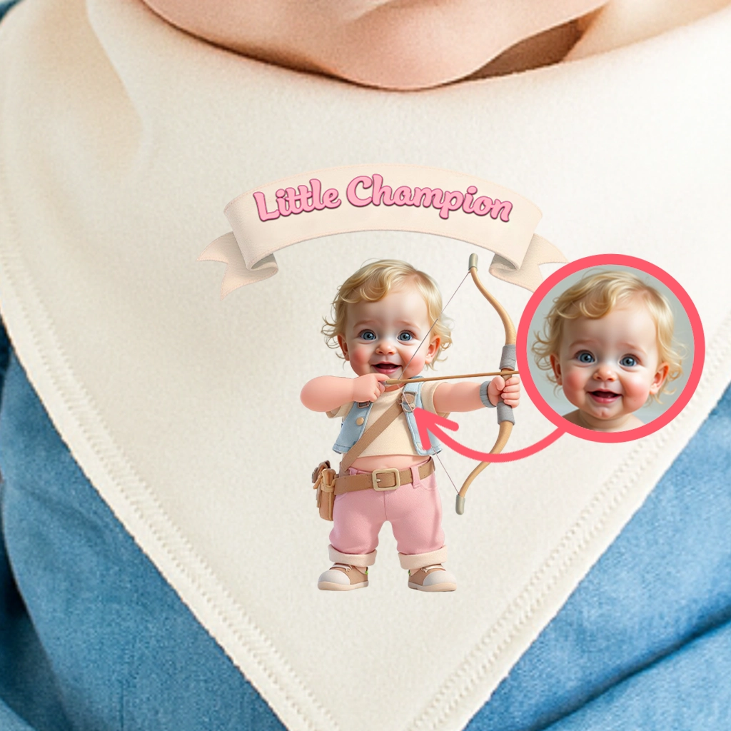 Personalized Kids Archery Baby Bib Art – Customized Little Confident Archery Bib – Special Decor room & Birthday Gifts