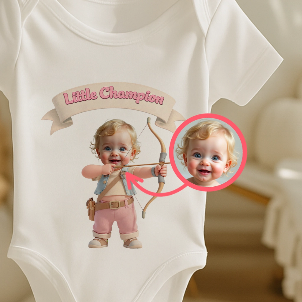 Personalized Kids Archery Baby Onesie Art – Customized Little Confident Archery Baby’s Bodysuit – Special Decor room & Birthday Gifts