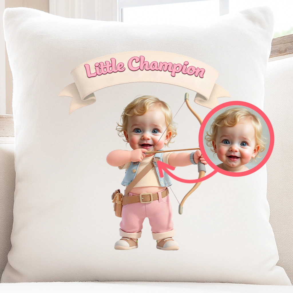 Personalized Confident Kids Archery Pillow Art – Custom Pillow Birthday & Newborn Gifts
