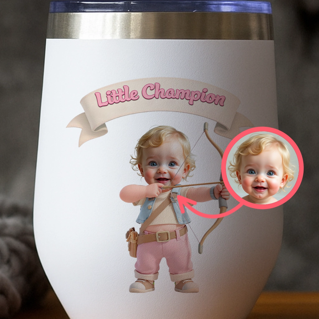 Personalized Kids Archery Tumbler Art – Customized Sports Gift for Kids – Unique Decor room and Birthday Gifts