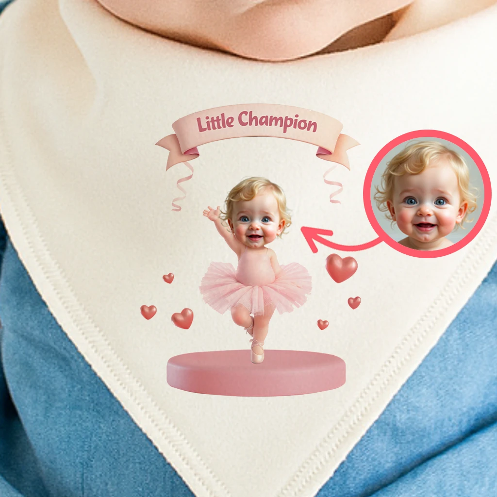 Personalized Kids Ballet Baby Bib Art – Customized Little Confident Ballet Bib – Special Decor room & Birthday Gifts