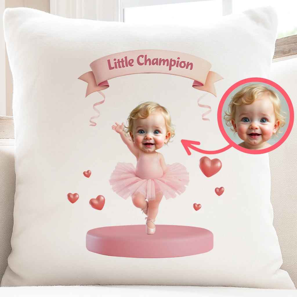 Personalized Confident Kids Ballet Pillow Art – Custom Pillow Birthday & Newborn Gifts