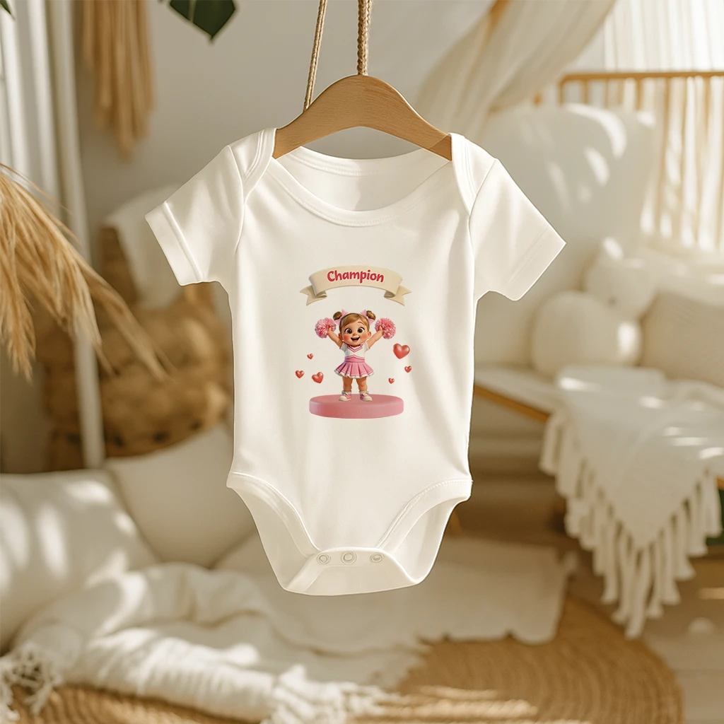 Personalized Kids Cheerleading Baby Onesie Art
