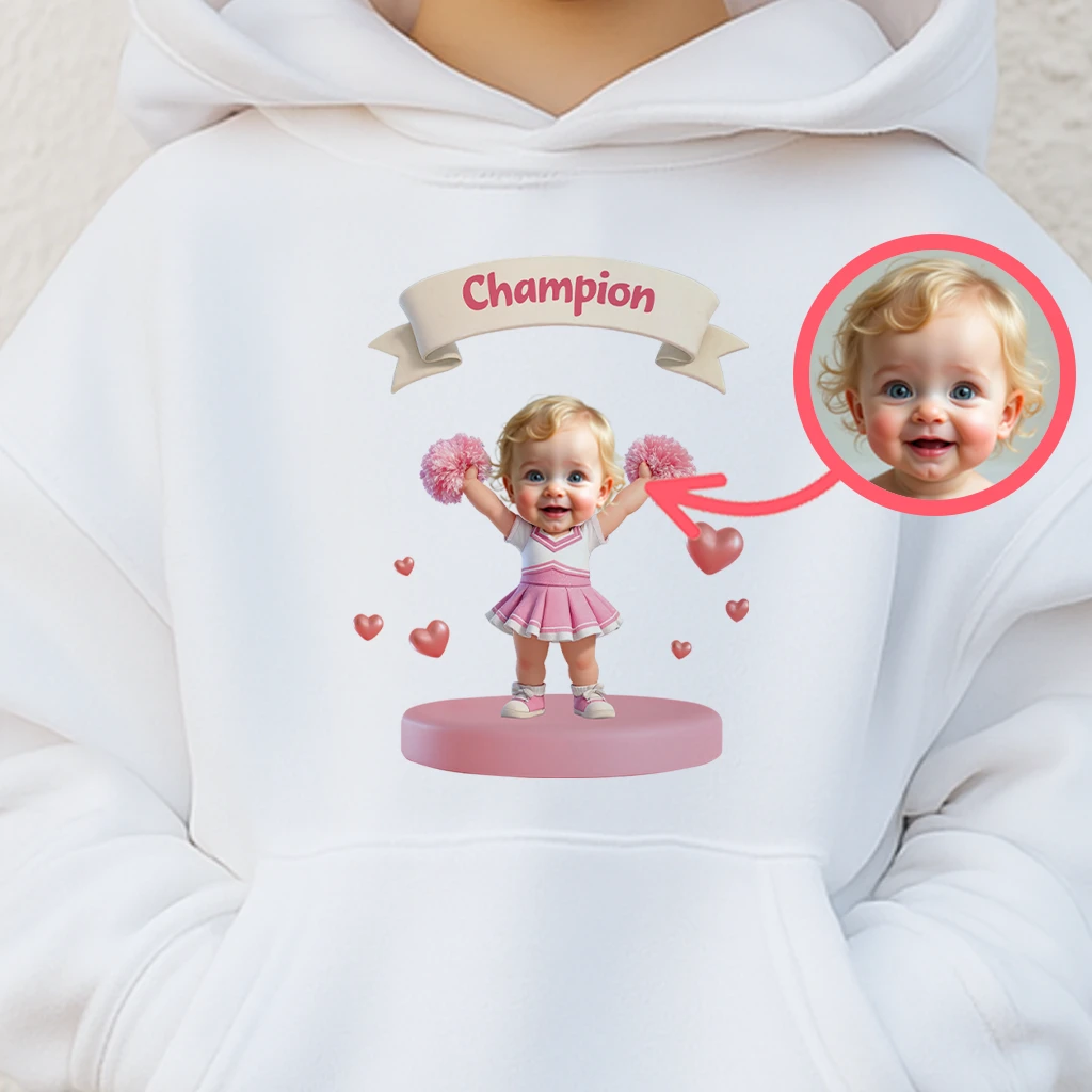 Personalized Confident Cheerleading Kids Hoodie – Custom Name & Design Birthday Gift