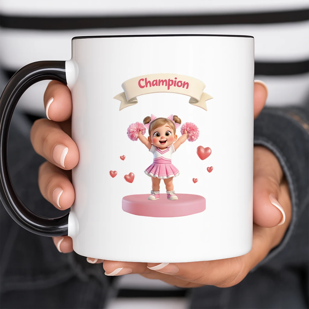 personalized kids cheerleading mug art