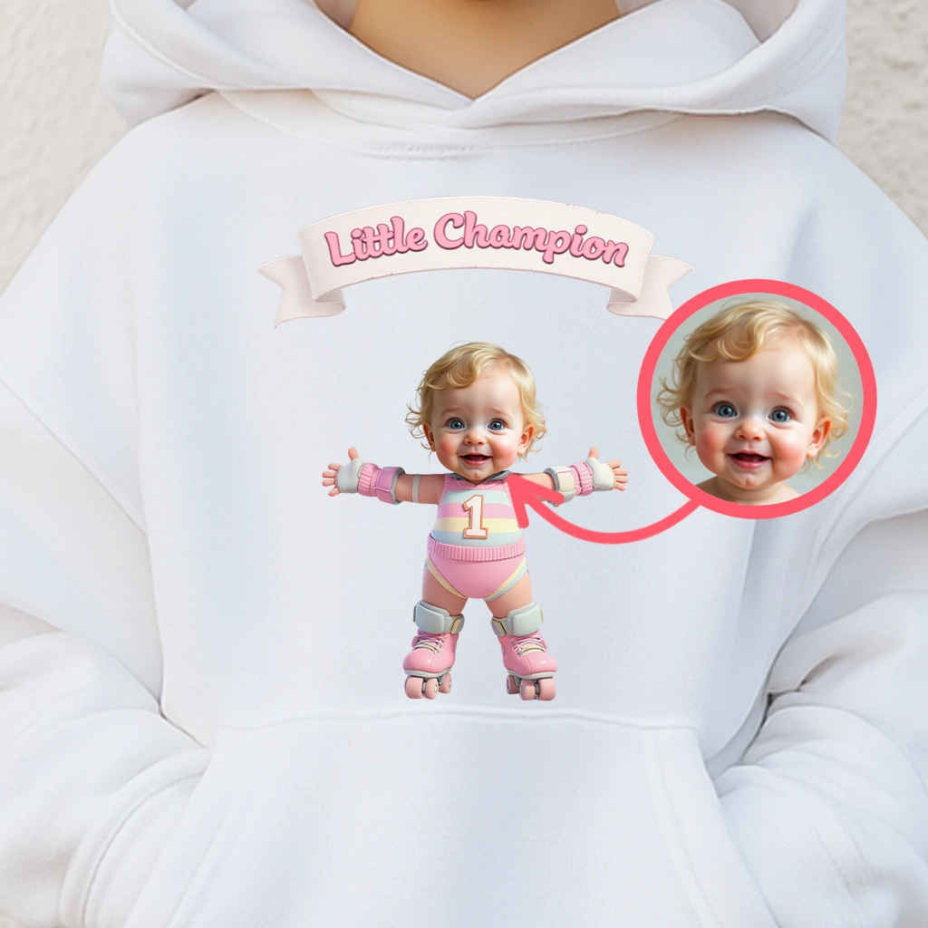 Personalized Confident Roller Skating Kids Hoodie – Custom Name & Design Birthday Gift