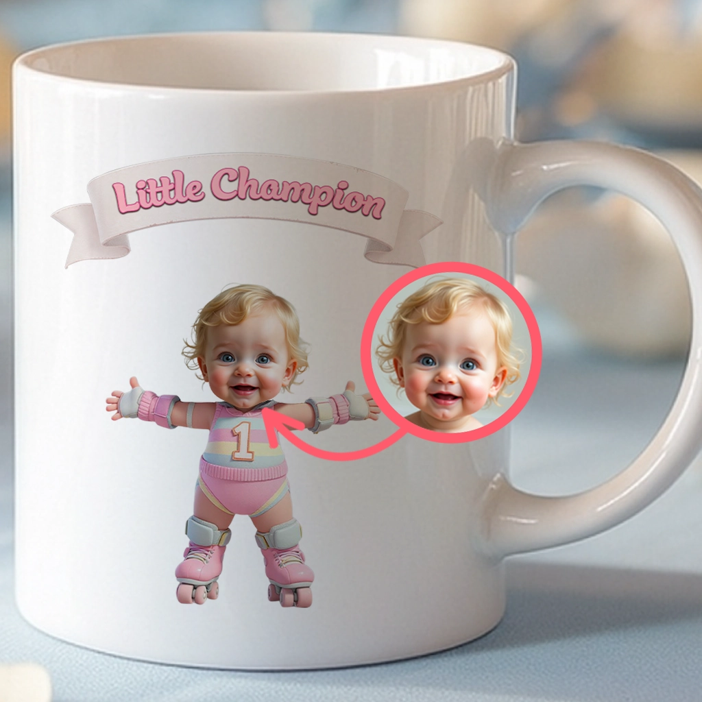 Custom Kids Roller Skating Mugs Art- Personalized Sports Gift for Kids – Unique Decor room and Birthday Gifts