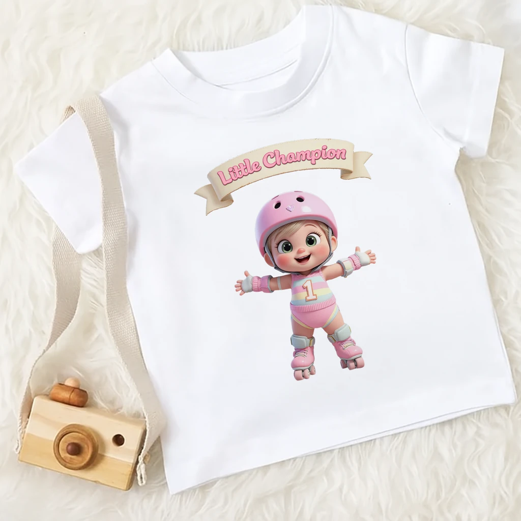 personalized kids roller skating tshirt art