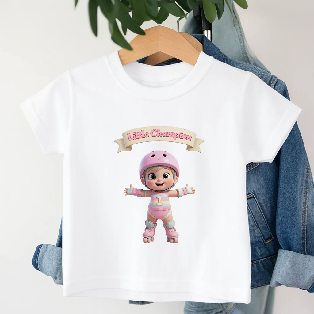 personalized kids roller skating tshirt art