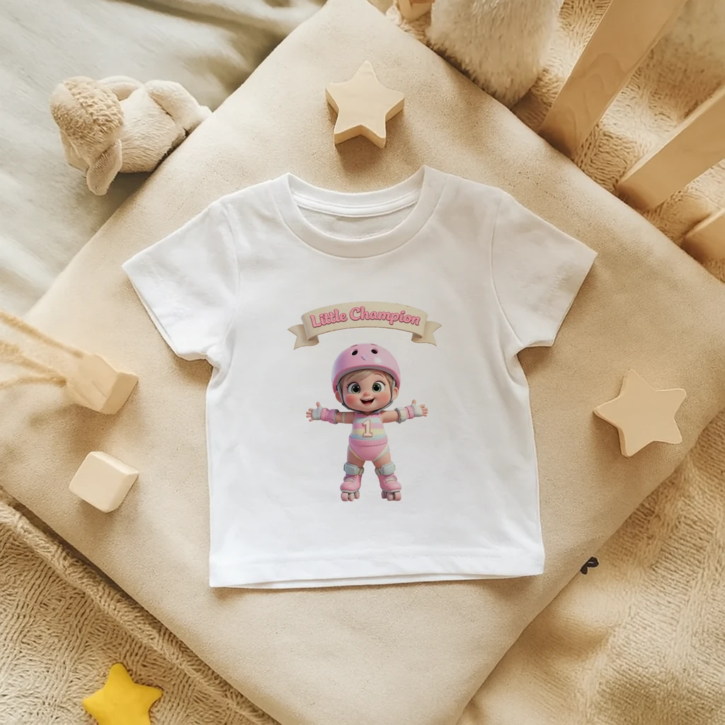 personalized kids roller skating tshirt art