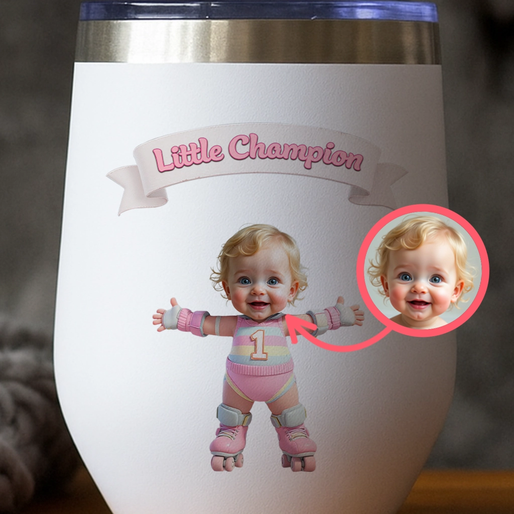 Personalized Kids Roller Skating Tumbler Art – Customized Sports Gift for Kids – Unique Decor room and Birthday Gifts