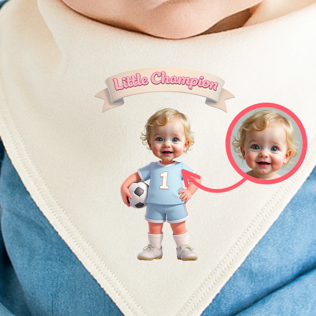 Personalized Kids Soccer Baby Bib Art – Customized Little Confident Soccer Bib – Special Decor room & Birthday Gifts