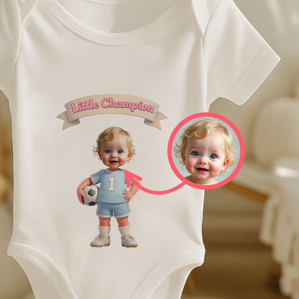 Personalized Kids Soccer Baby Onesie Art – Customized Little Confident Soccer Baby’s Bodysuit – Special Decor room & Birthday Gifts