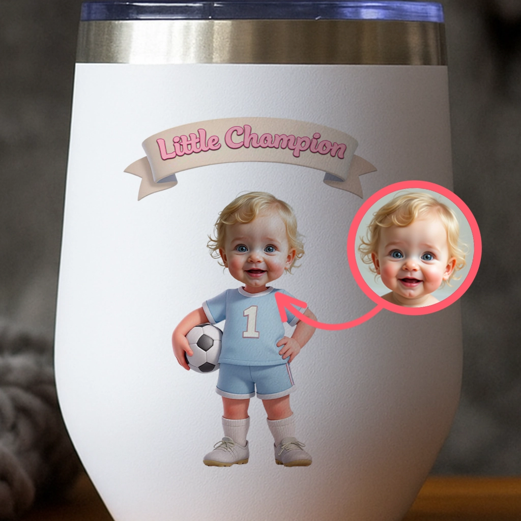 Personalized Kids Soccer Tumbler Art – Customized Sports Gift for Kids – Unique Decor room and Birthday Gifts
