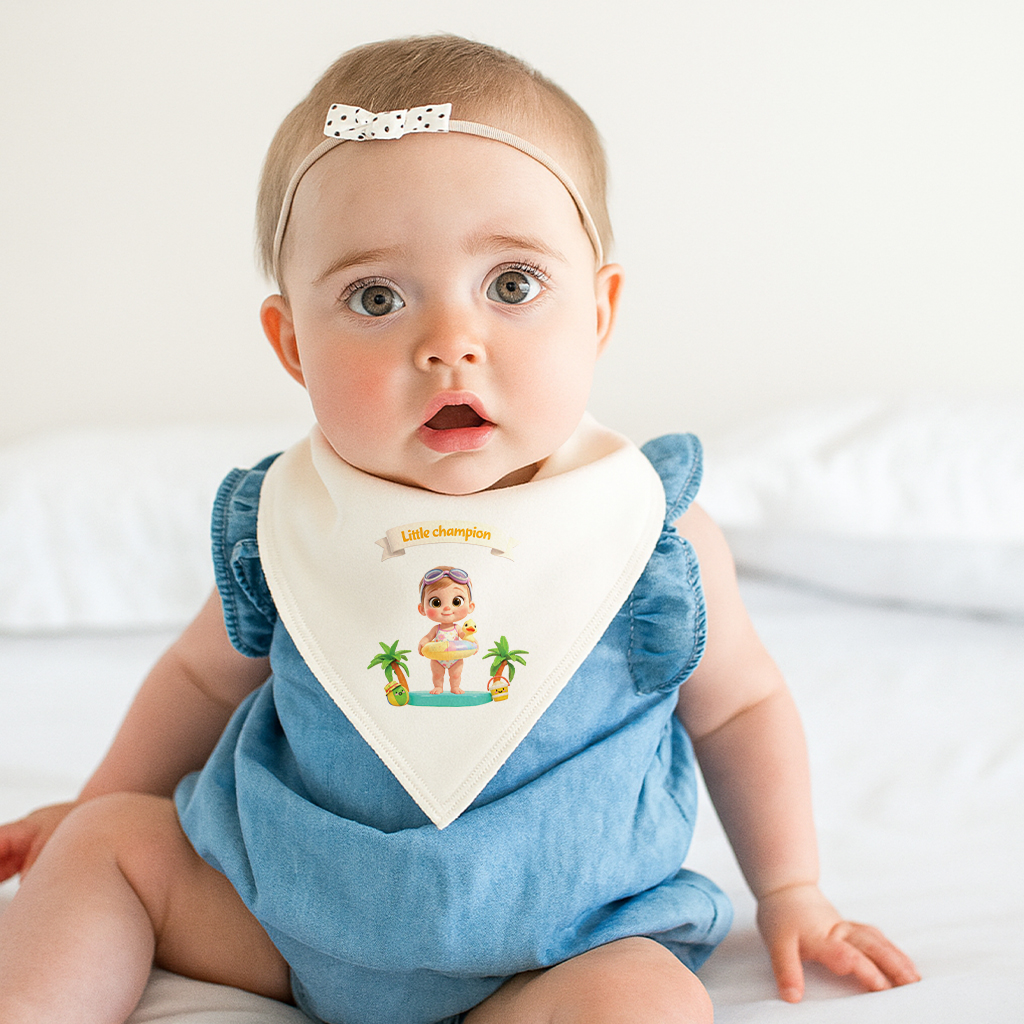 personalized kids swimming baby bib art