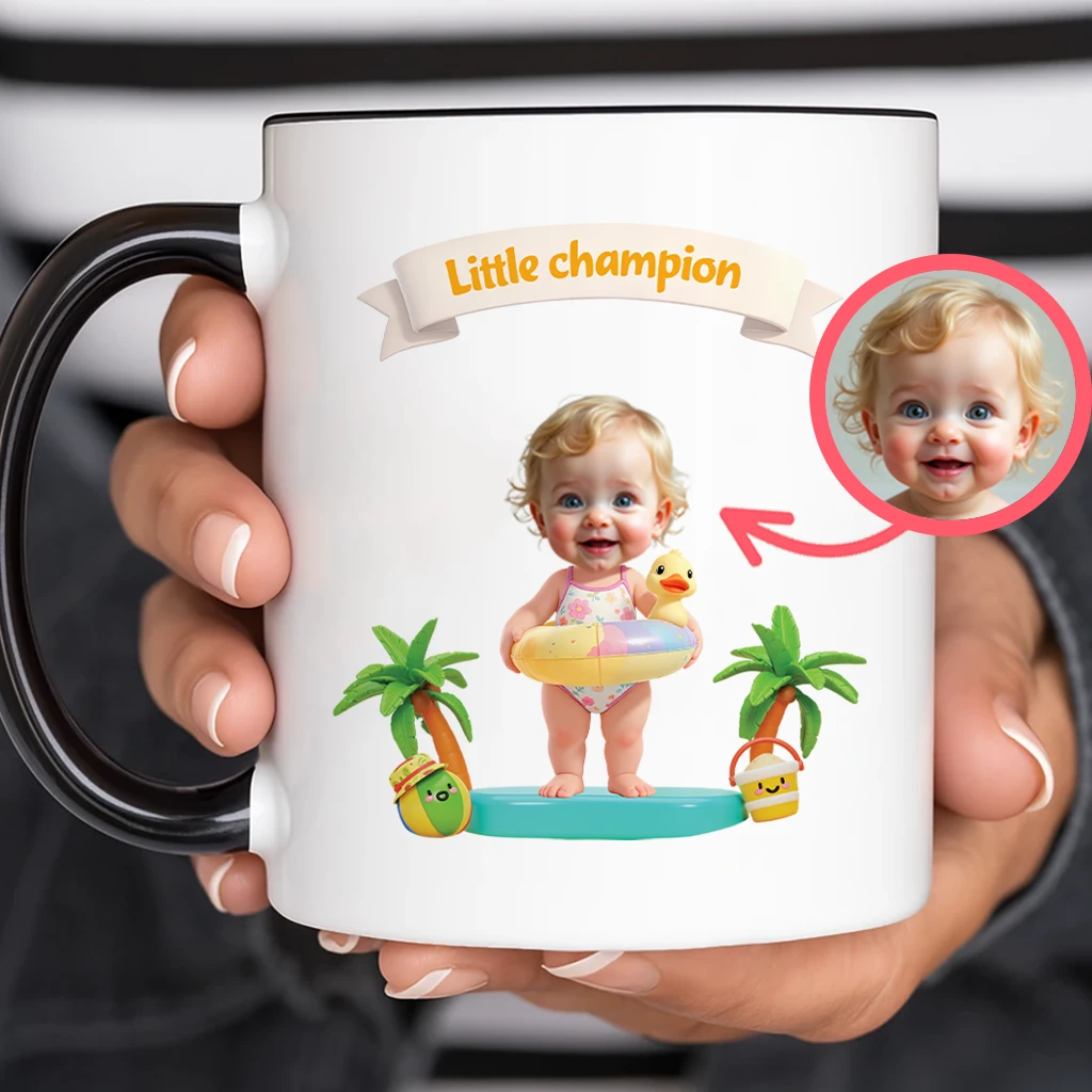 Custom Kids Swimming Mugs Art- Personalized Sports Gift for Kids – Unique Decor room and Birthday Gifts