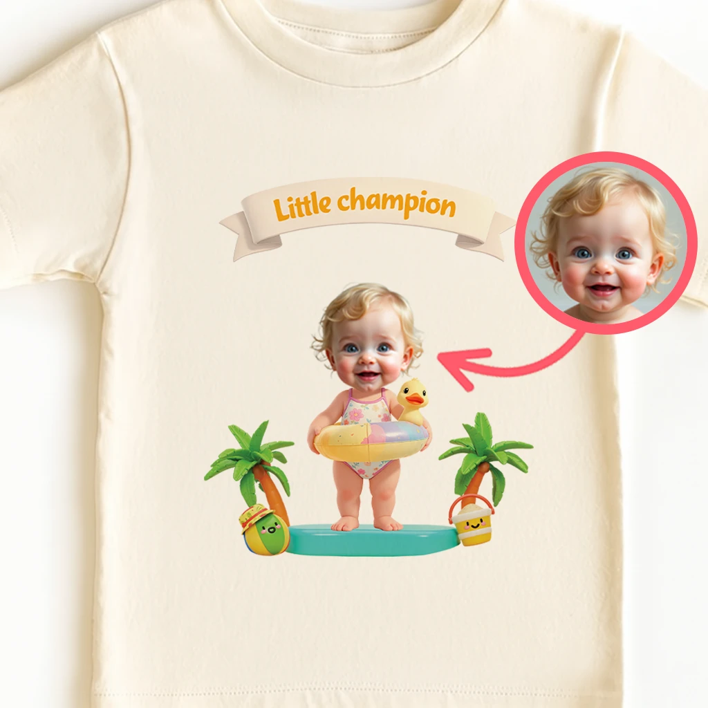 Personalized Confident Swimming Kids T-shirt – Custom Name Birthday Gift Shirt