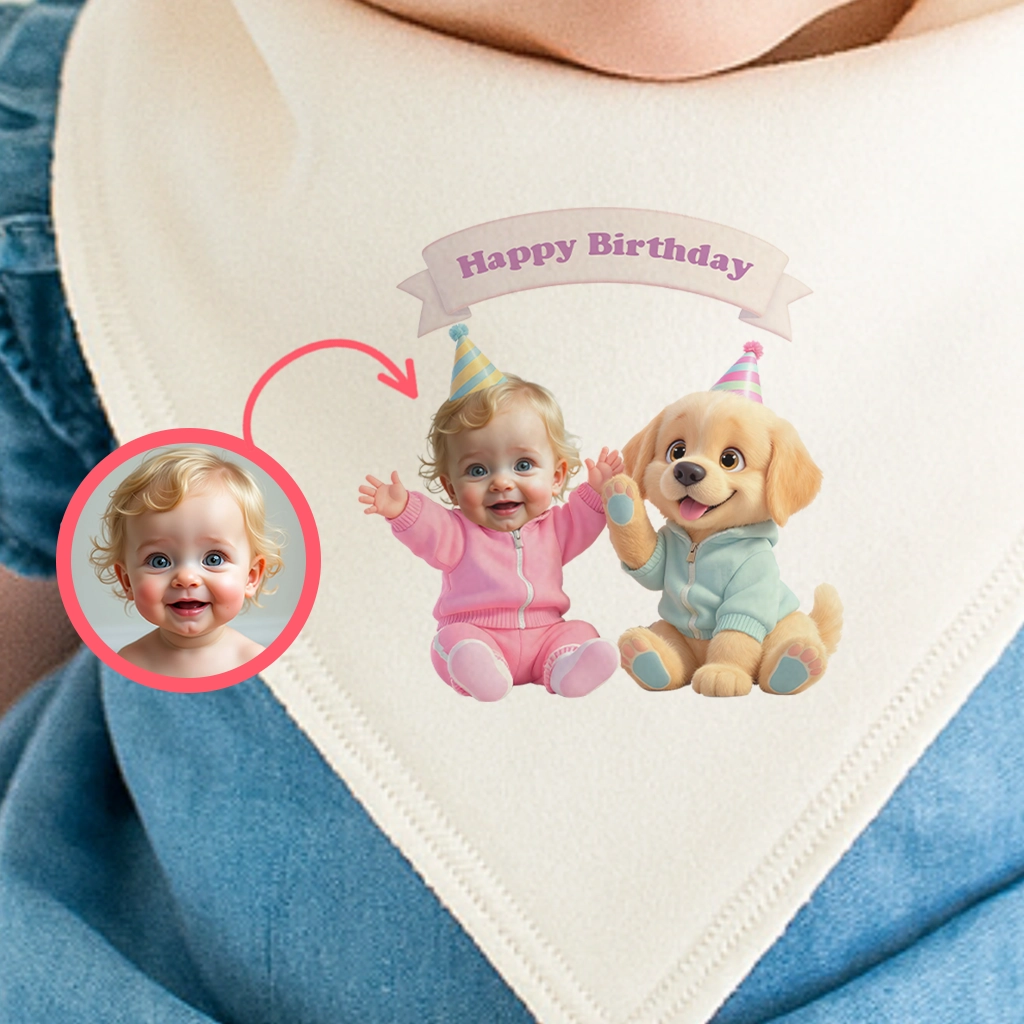 Personalized Labrador Retriever Baby Bib Art – Special Personalized Pet Baby Bib Painting for Kids – Custom Gift for Birthday