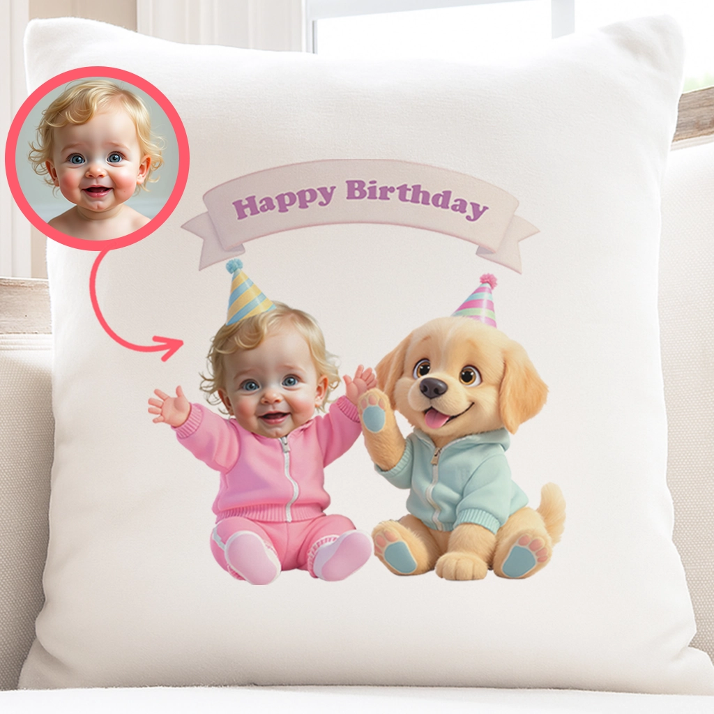 Personalized Labrador Retriever Pillow Art – Special Personalized Pet Pillow Painting for Kids – Custom Gift for Birthday
