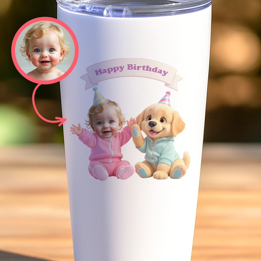 Personalized Labrador Retriever Tumbler Art – Special Personalized Pet Tumbler Painting for Kids – Custom Gift for Birthday