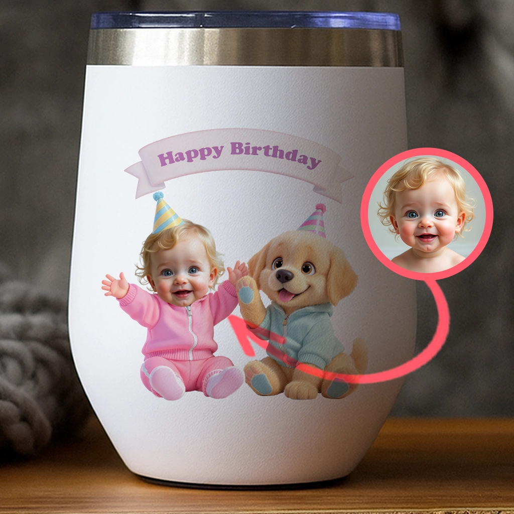 Personalized Labrador Retriever Tumbler Art – Special Personalized Pet Tumbler Painting for Kids – Custom Gift for Birthday