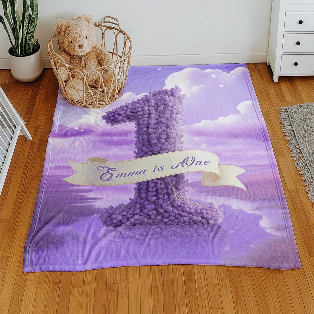 Personalized Lavender Blanket for Baby | Gift for a Peaceful Soul | Calming-Themed Nursery Comfort