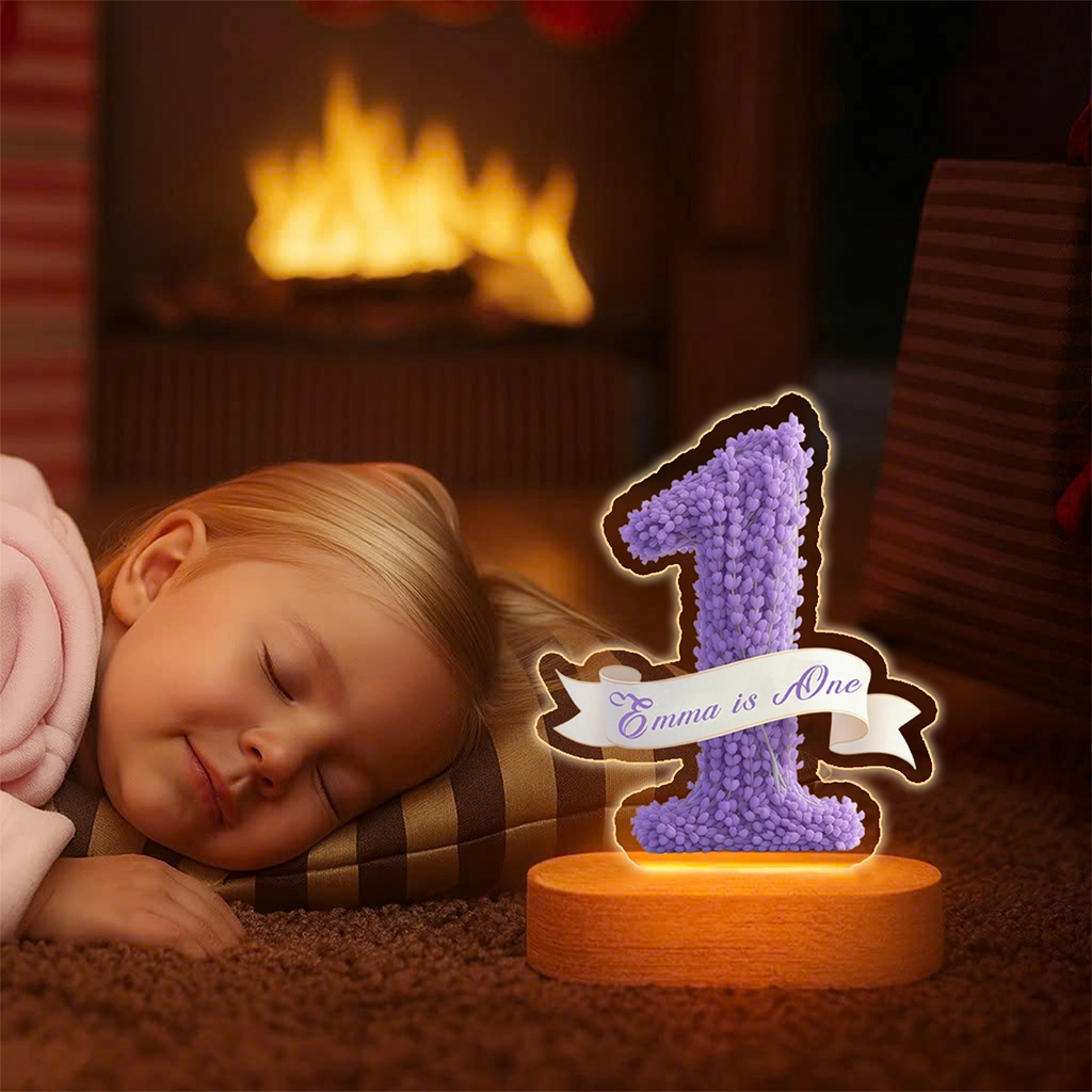 Personalized Lavender Nightlight for Kids | A Soothing Gift for a Little Dreamer | Gentle Bedside Lamp