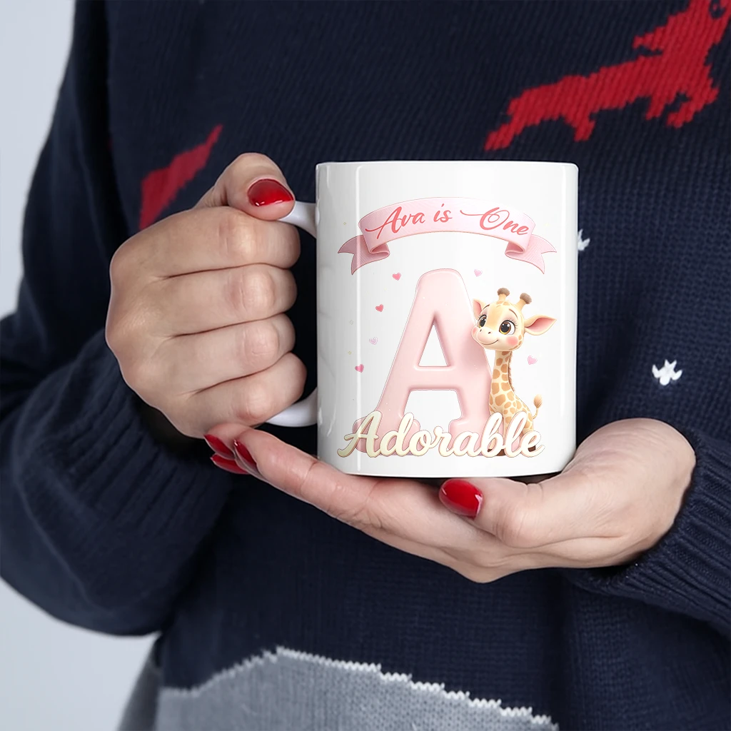 Personalized Letter A Mug for Kids | An Adorable Gift for a Little Angel | Cute Custom Drinkware