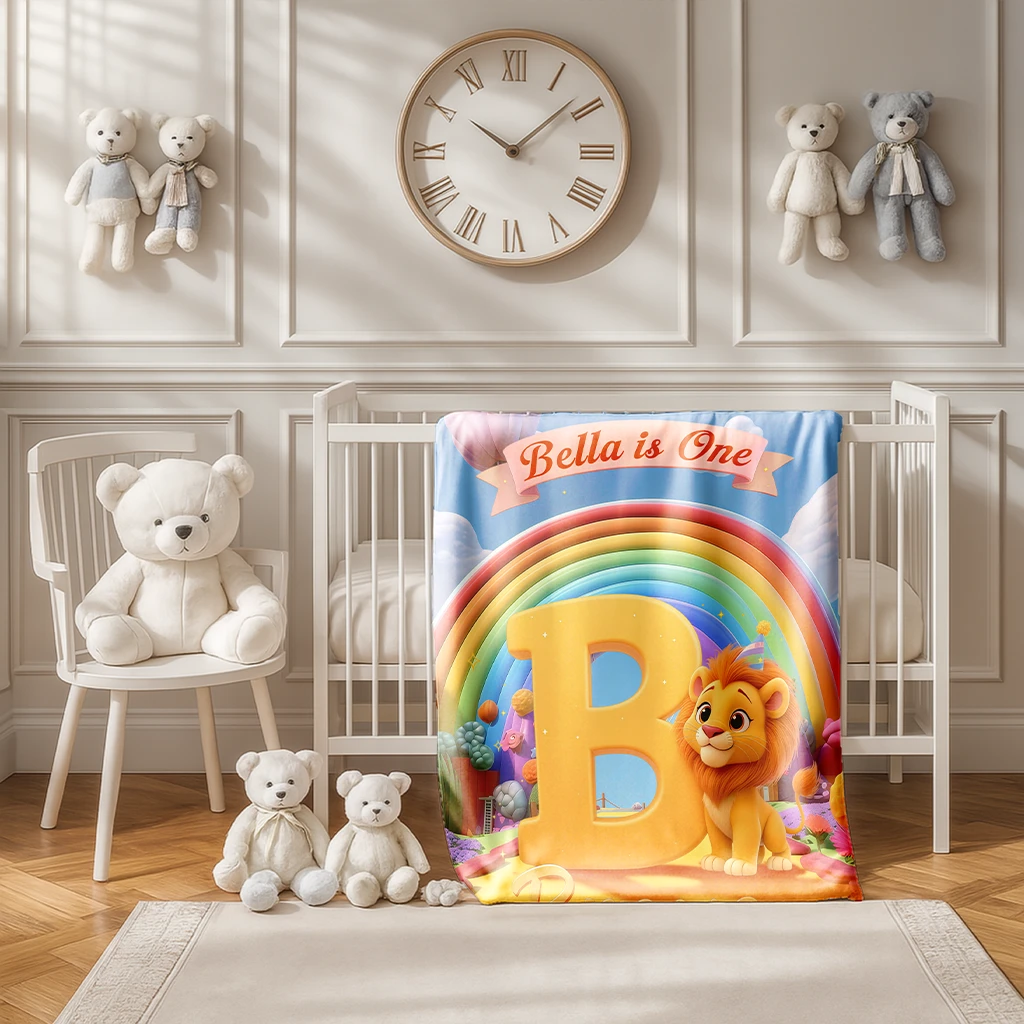 Personalized Letter B Blanket for Kids | The Perfect Present for a Brave Little Bear | Fun Keepsake Blanket