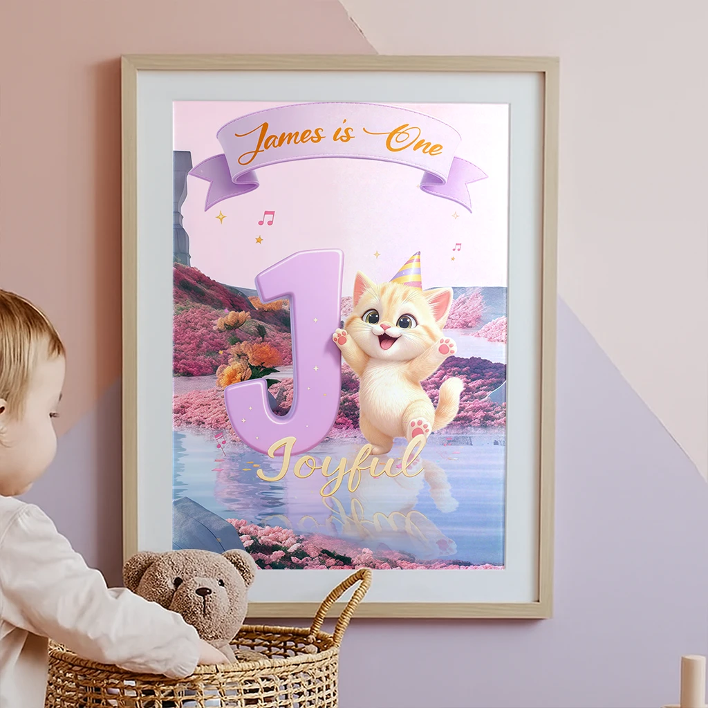 Personalized Letter J Canvas for Kids | A Jubilant Present for Your Little Gem | Custom Initial Wall Art