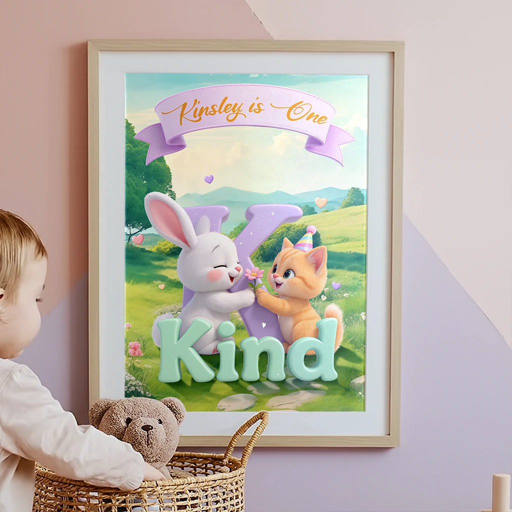 Personalized Letter K Canvas for Kids | A Keepsake Initial for a Kind-Hearted Kid| Custom Alphabet Wall Art