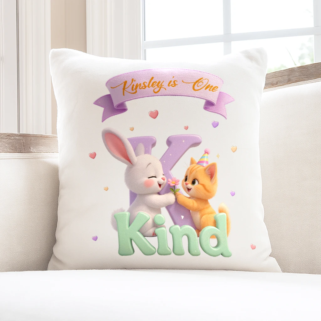 Personalized Letter K Pillow for Kids | A Gift of Kindness & Comfort | Soft Alphabet Accent Pillow