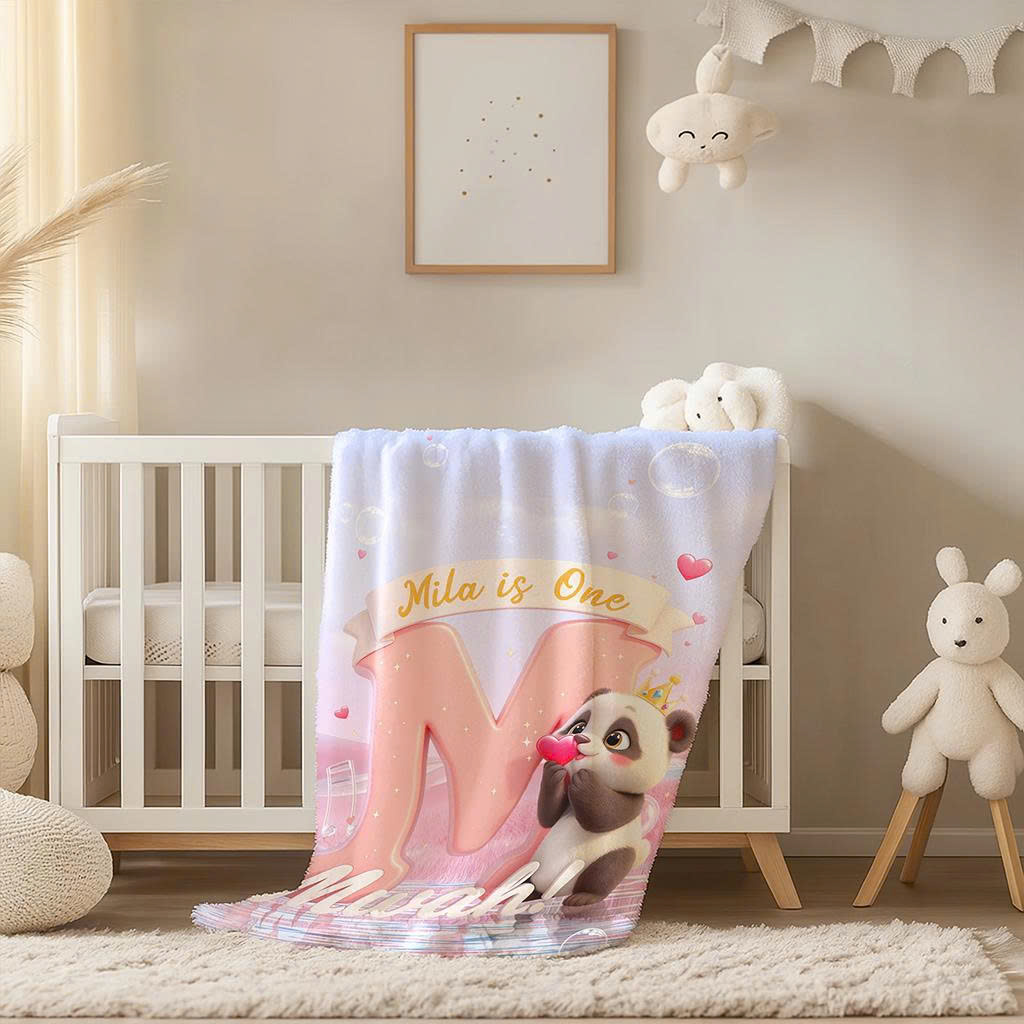 Personalized Letter M Blanket