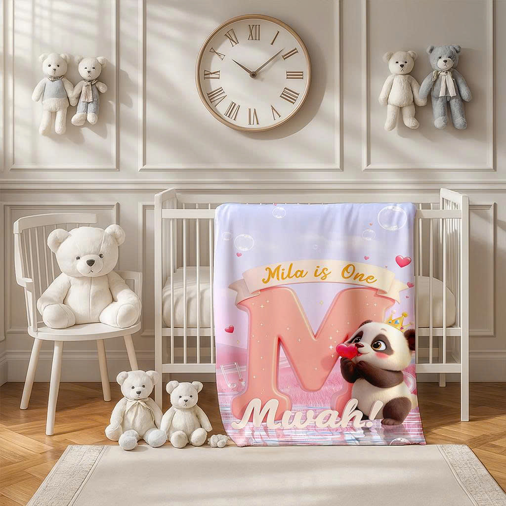 Personalized Letter M Blanket for Kids | A Meaningful Gift for a Little Miracle | Unique Keepsake Blanket