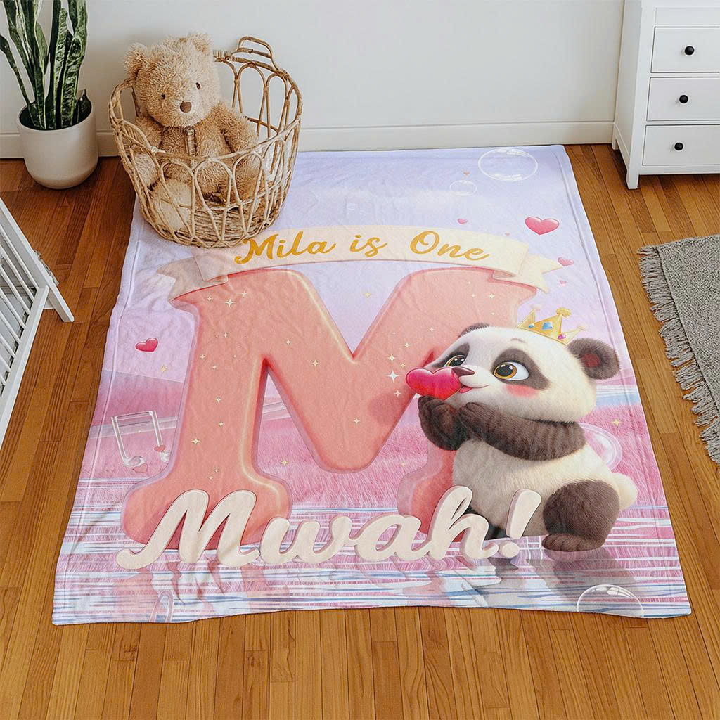 Personalized Letter M Blanket for Kids | A Meaningful Gift for a Little Miracle | Unique Keepsake Blanket
