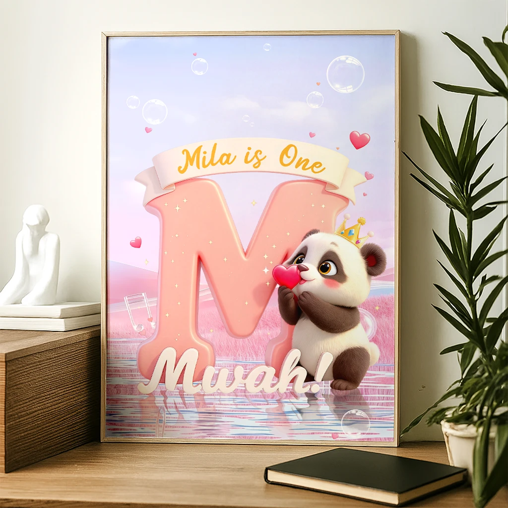 Personalized Letter M Wall Art | The Perfect Keepsake Gift for a New Baby | Whimsical Nursery & Playroom Decor