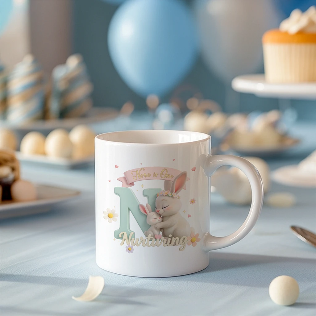 Personalized Letter N Mug for Kids | A Nice & Cozy Gift for a Warm Drink | Cute Alphabet Drinkware