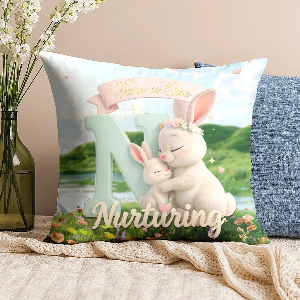 Personalized Letter N Pillow for Kids | A Nurturing Gift for a Kind Soul | Gentle & Cozy Throw Pillow